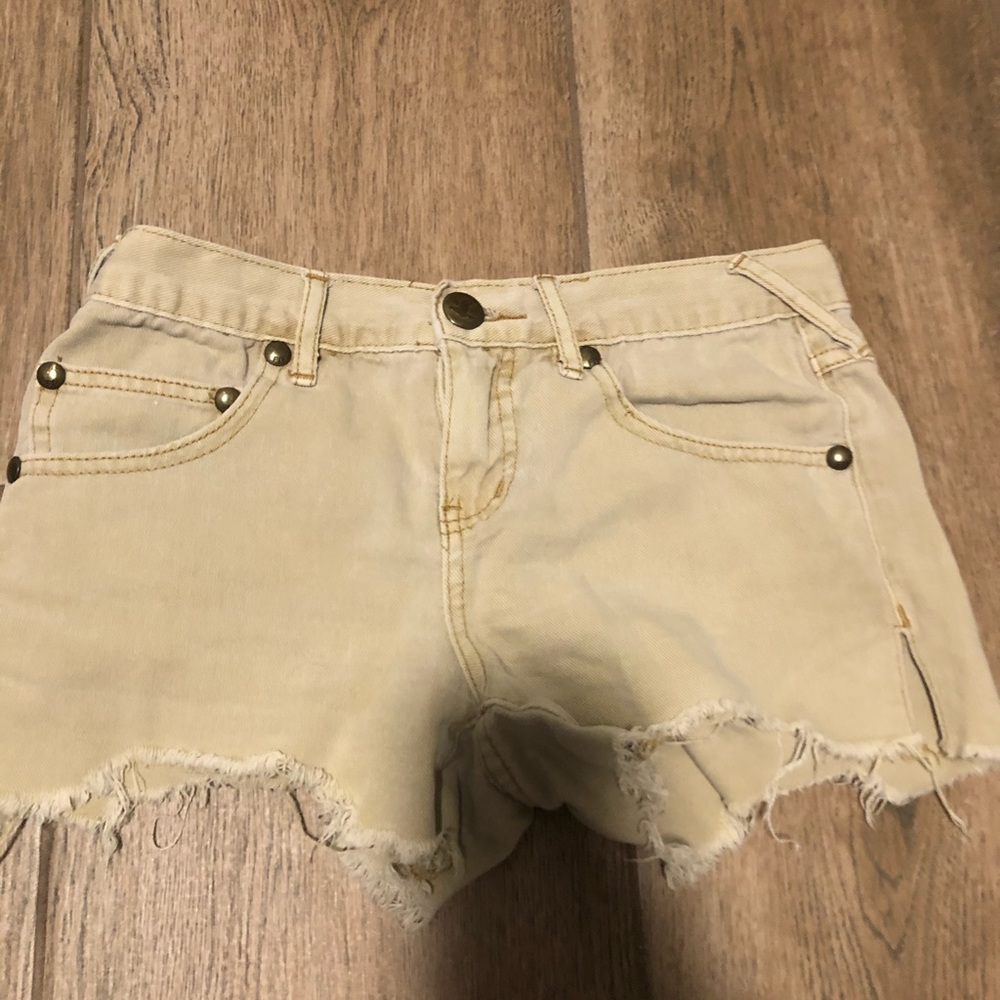 Free People Raw Hem Jean Shorts